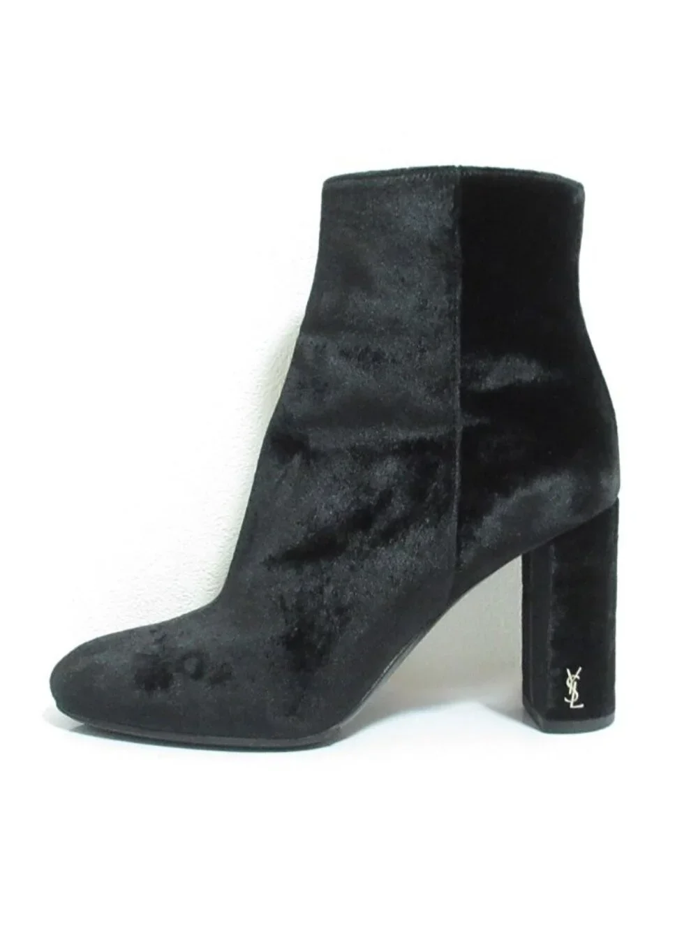 Saint Laurent Paris Velvet Ankle Boots 36.5 Black - Picture 2 of 15